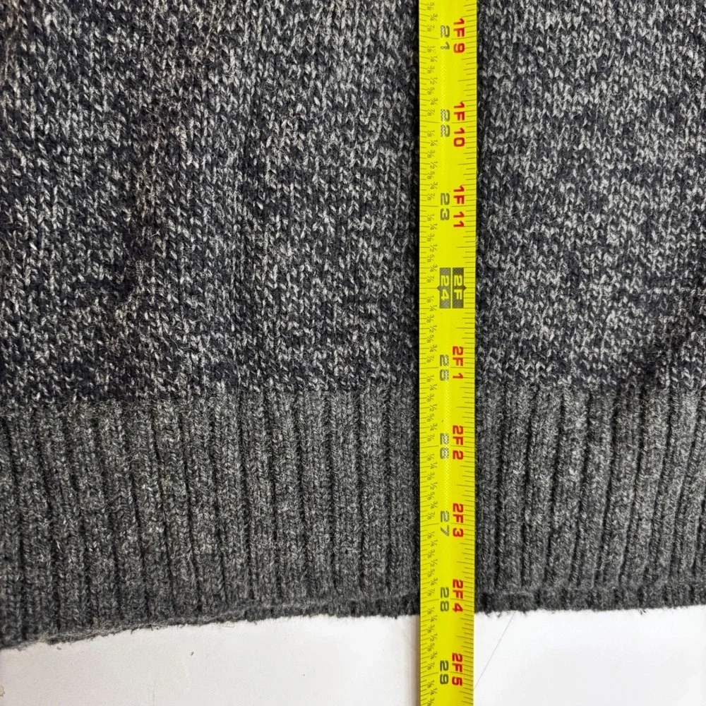 Banana Republic Mens XL V-Neck Sweater Gray Marl Knit Ribbed Trim‎ Pullover